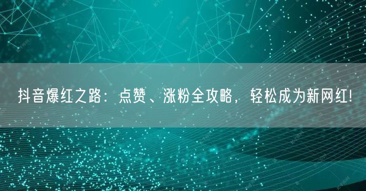抖音爆红之路：点赞、涨粉全攻略，轻松成为新网红!