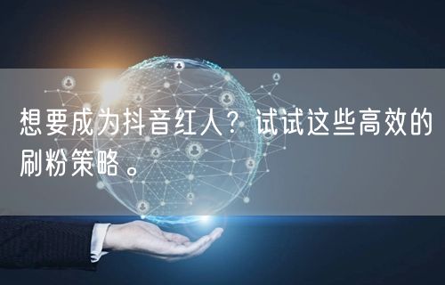 想要成为抖音红人？试试这些高效的刷粉策略。