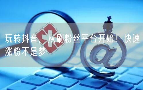 玩转抖音，从刷粉丝平台开始！快速涨粉不是梦
