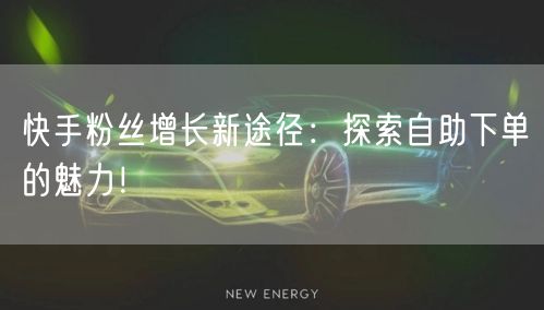 快手粉丝增长新途径：探索自助下单的魅力！