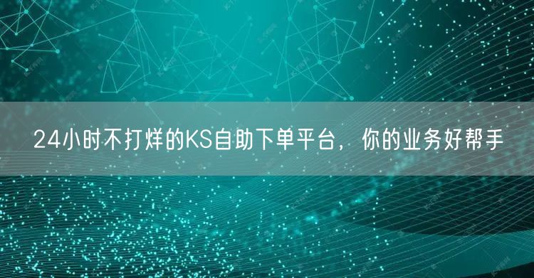 24小时不打烊的KS自助下单平台，你的业务好帮手