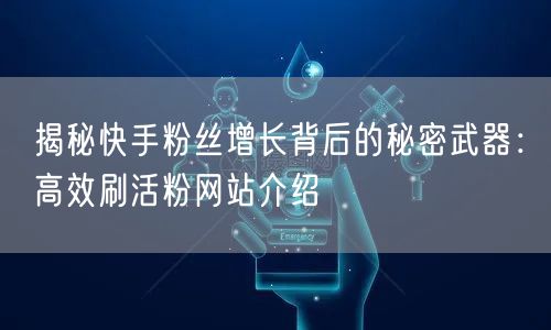 揭秘快手粉丝增长背后的秘密武器：高效刷活粉网站介绍