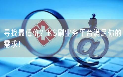 寻找最低价？KS刷业务平台满足你的需求！