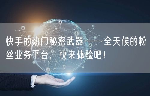 快手的热门秘密武器——全天候的粉丝业务平