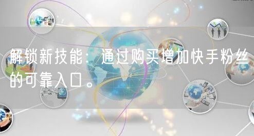 解锁新技能：通过购买增加快手粉丝的可靠入口。