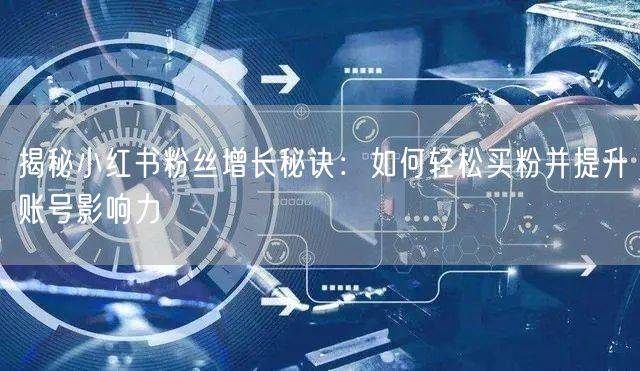 揭秘小红书粉丝增长秘诀：如何轻松买粉并提升账号影响力