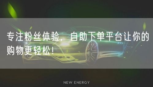 专注粉丝体验，自助下单平台让你的购物更轻松！