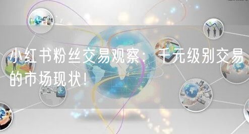 小红书粉丝交易观察：千元级别交易的市场现状！