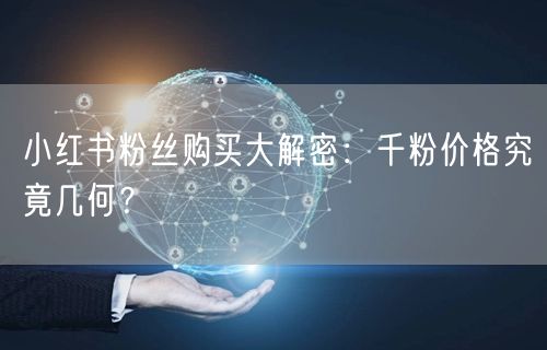 小红书粉丝购买大解密：千粉价格究竟几何？