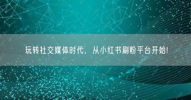 玩转社交媒体时代，从小红书刷粉平台开始!