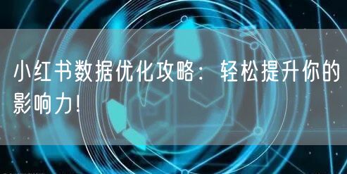 小红书数据优化攻略：轻松提升你的影响力！