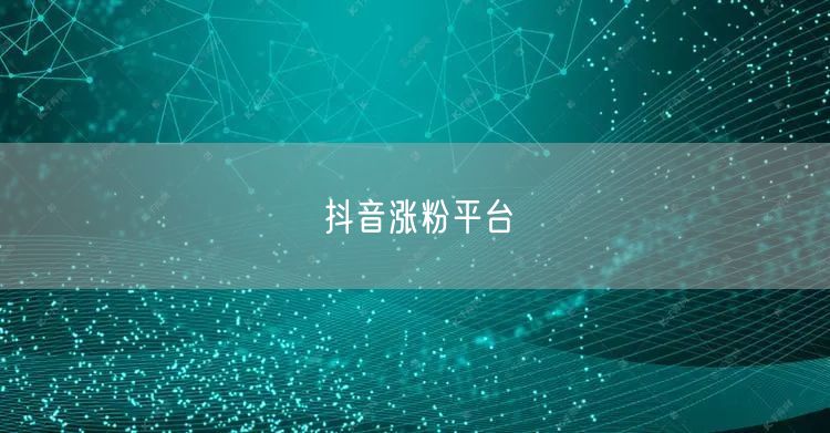 抖音涨粉平台