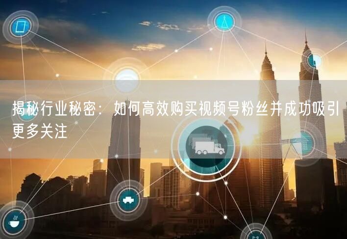 揭秘行业秘密：如何高效购买视频号粉丝并成功吸引更多关注