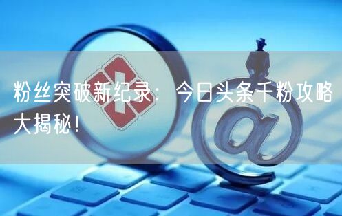 粉丝突破新纪录：今日头条千粉攻略大揭秘！