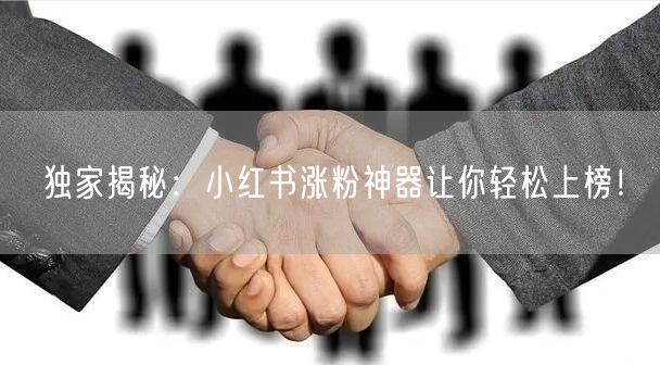 独家揭秘：小红书涨粉神器让你轻松上榜！