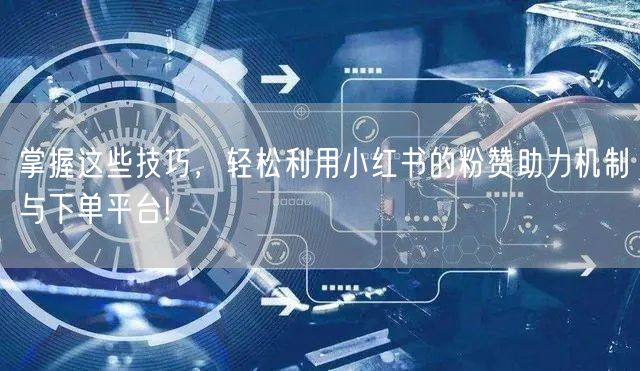 掌握这些技巧，轻松利用小红书的粉赞助力机