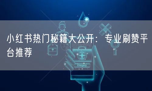 小红书热门秘籍大公开：专业刷赞平台推荐