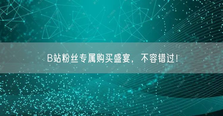 B站粉丝专属购买盛宴，不容错过！