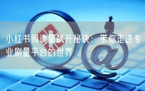 小红书阅读量飙升秘诀：带你走进专业刷量平台的世界