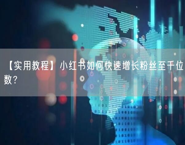 【实用教程】小红书如何快速增长粉丝至千位数？
