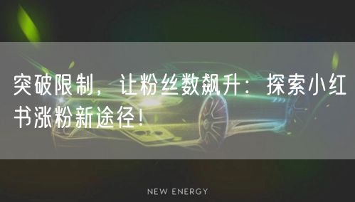 突破限制，让粉丝数飙升：探索小红书涨粉新途径！