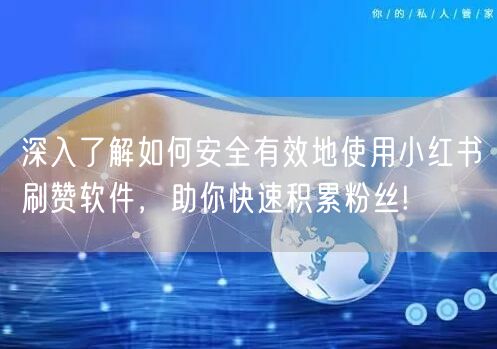 深入了解如何安全有效地使用小红书刷赞软件，助你快速积累粉丝!