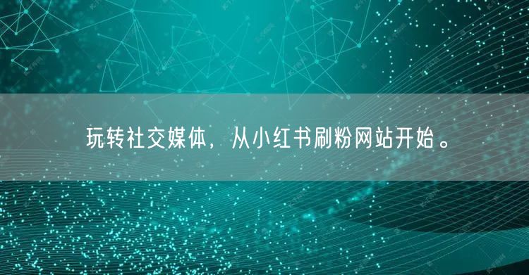 玩转社交媒体，从小红书刷粉网站开始。