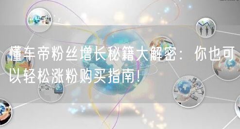 懂车帝粉丝增长秘籍大解密：你也可以轻松涨粉购买指南！