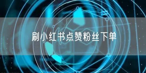 刷小红书点赞粉丝下单