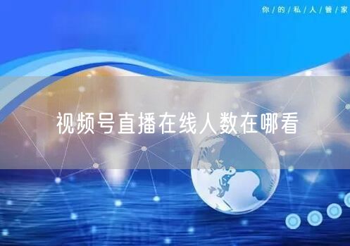 视频号直播在线人数在哪看
