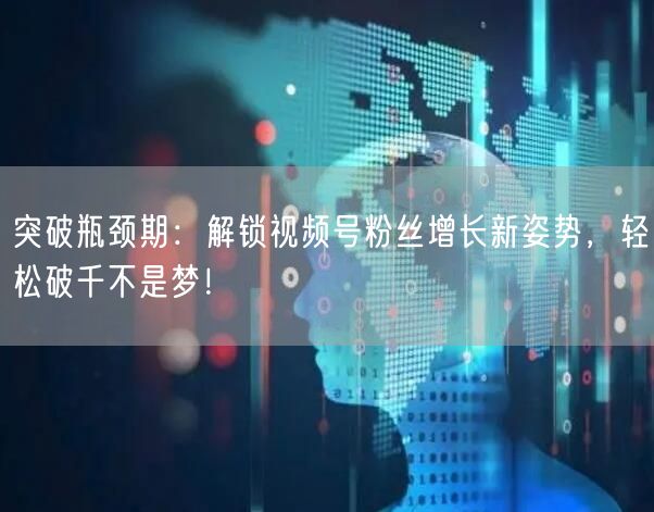 突破瓶颈期：解锁视频号粉丝增长新姿势，轻