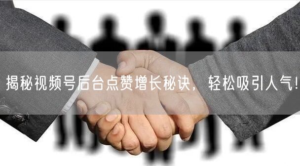 揭秘视频号后台点赞增长秘诀，轻松吸引人气！
