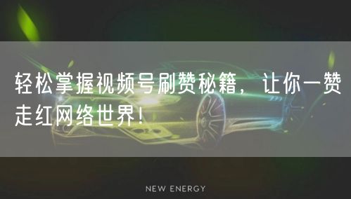 轻松掌握视频号刷赞秘籍，让你一赞走红网络世界！