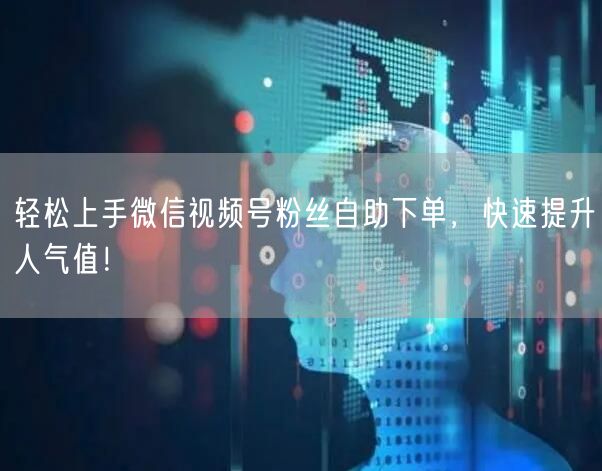 轻松上手微信视频号粉丝自助下单，快速提升人气值！