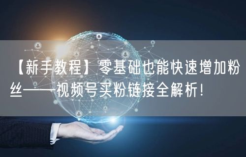 【新手教程】零基础也能快速增加粉丝——视频号买粉链接全解析！