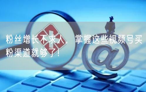粉丝增长不求人，掌握这些视频号买粉渠道就够了！