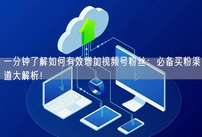 一分钟了解如何有效增加视频号粉丝：必备买粉渠道大解析！