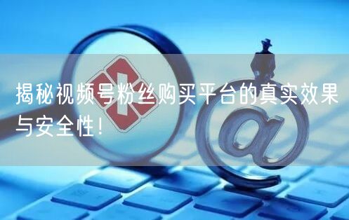 揭秘视频号粉丝购买平台的真实效果与安全性！