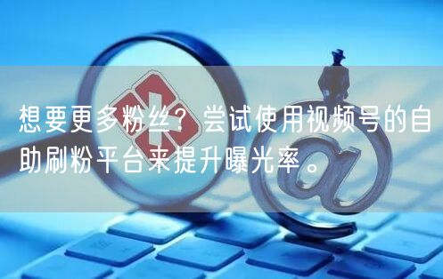 想要更多粉丝？尝试使用视频号的自助刷粉平