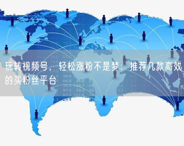 玩转视频号，轻松涨粉不是梦：推荐几款高效的买粉丝平台