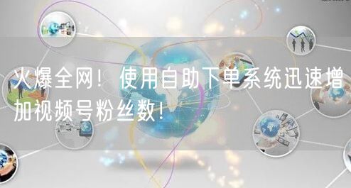火爆全网！使用自助下单系统迅速增加视频号粉丝数！