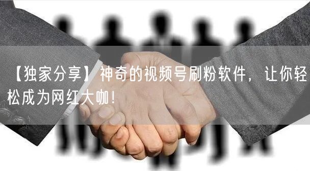 【独家分享】神奇的视频号刷粉软件，让你轻松成为网红大咖！