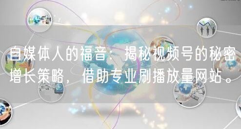自媒体人的福音：揭秘视频号的秘密增长策略，借助专业刷播放量网站。