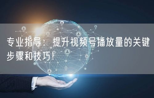 专业指导：提升视频号播放量的关键步骤和技