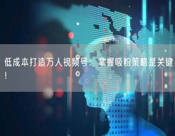 低成本打造万人视频号：掌握吸粉策略是关键！
