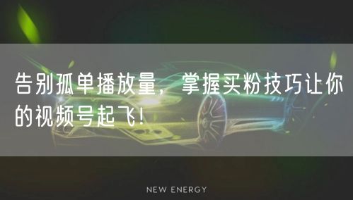 告别孤单播放量，掌握买粉技巧让你的视频号起飞！
