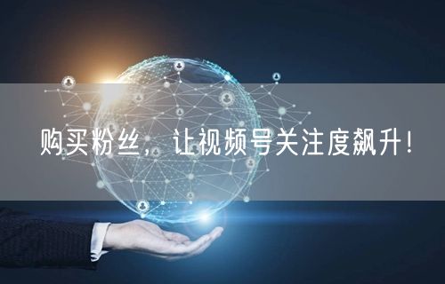 购买粉丝，让视频号关注度飙升！