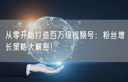 从零开始打造百万级视频号：粉丝增长策略大解密！