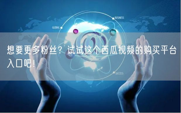 想要更多粉丝？试试这个西瓜视频的购买平台入口吧！