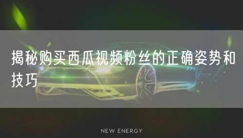 揭秘购买西瓜视频粉丝的正确姿势和技巧